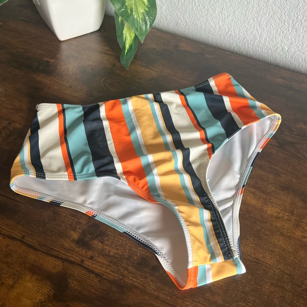 Multicolor Striped Bikini Bottoms